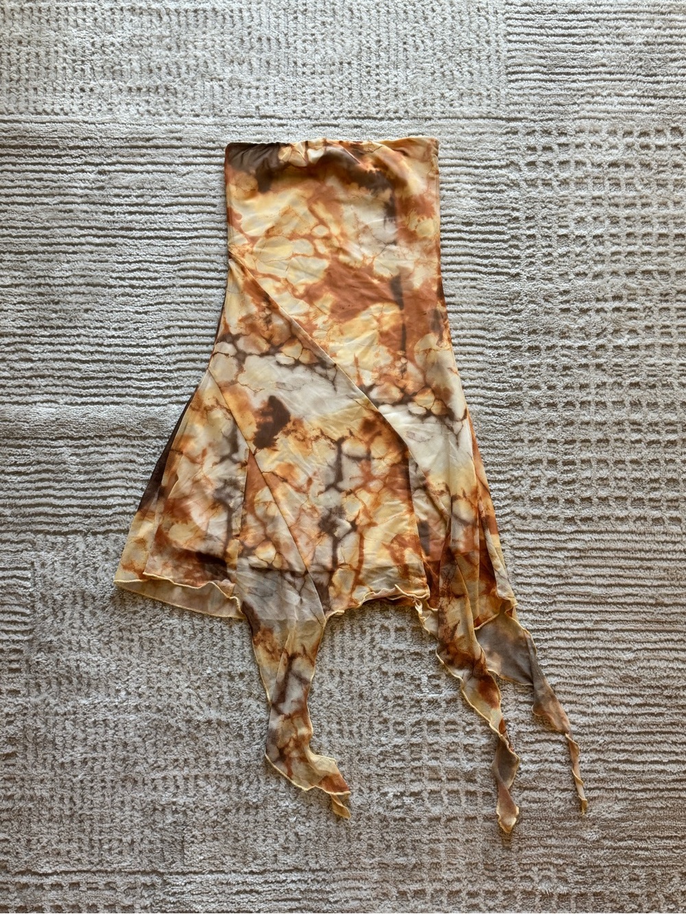 Bershka Brown and Cream Tie-Dye Mini Dress